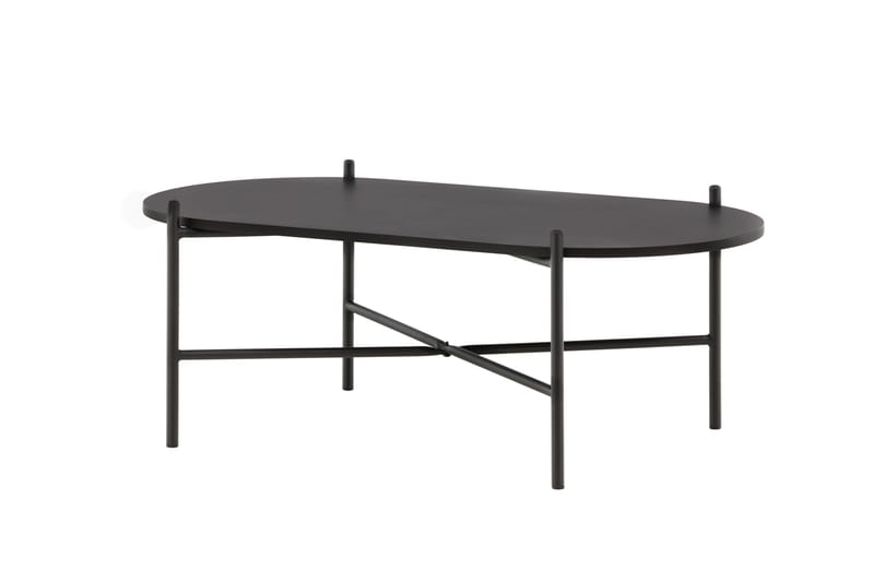 Pueblo 120 cm Ovalt Sofabord i Malt Tre - Svart - Møbler - Bord - Sofabord