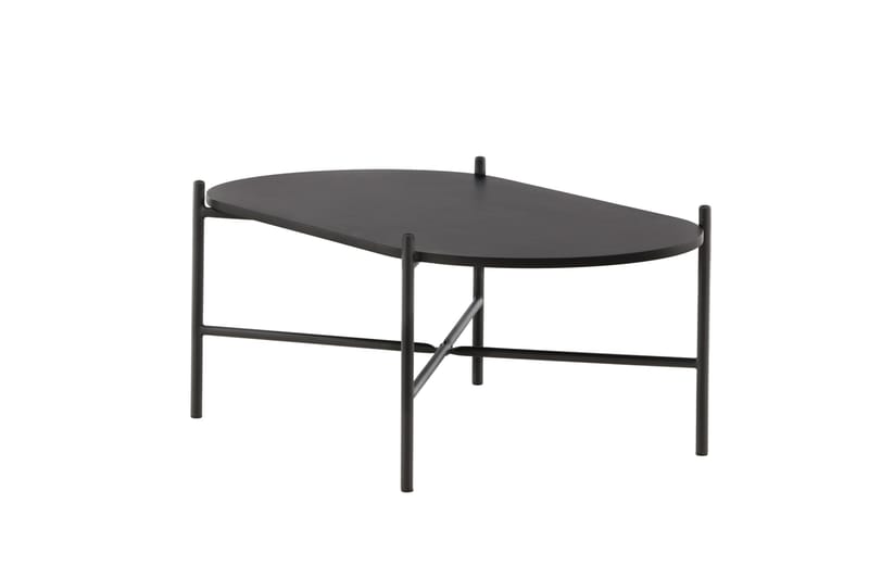 Pueblo 120 cm Ovalt Sofabord i Malt Tre - Svart - Møbler - Bord - Sofabord