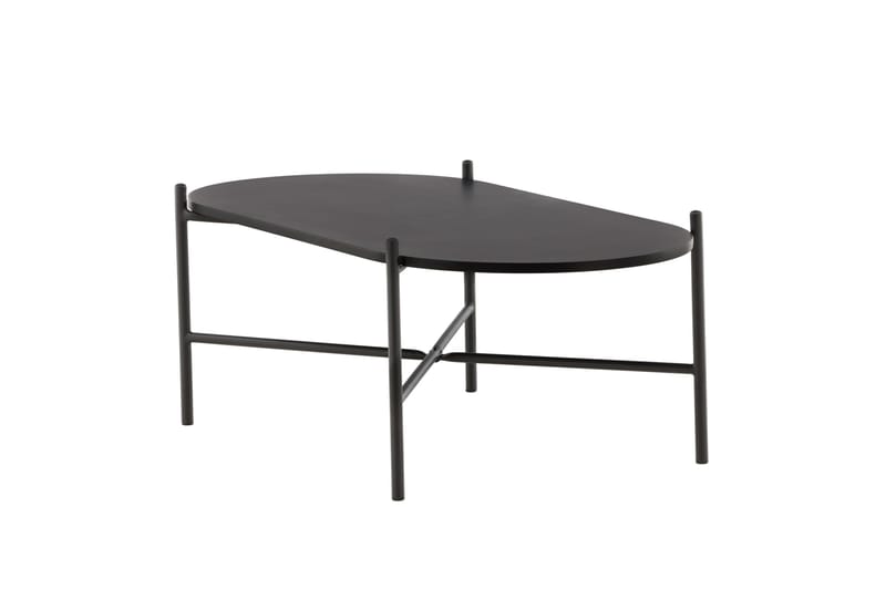 Pueblo 120 cm Ovalt Sofabord i Malt Tre - Svart - Møbler - Bord - Sofabord