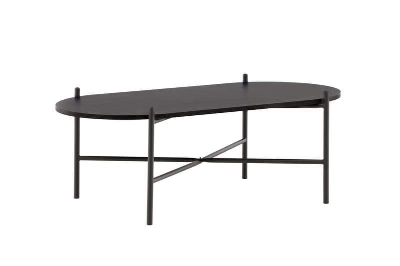 Pueblo 120 cm Ovalt Sofabord i Malt Tre - Svart - Møbler - Bord - Sofabord