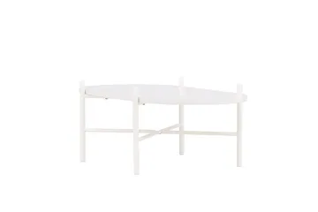 Pueblo 65,5 cm Ovalt Sofabord i Lyst Tre - Hvit - Møbler - Bord - Sofabord