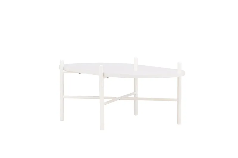 Pueblo 65,5 cm Ovalt Sofabord i Lyst Tre - Hvit - Møbler - Bord - Sofabord