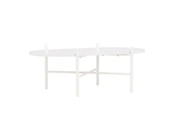 Pueblo 65,5 cm Ovalt Sofabord i Lyst Tre - Hvit - Møbler - Bord - Sofabord