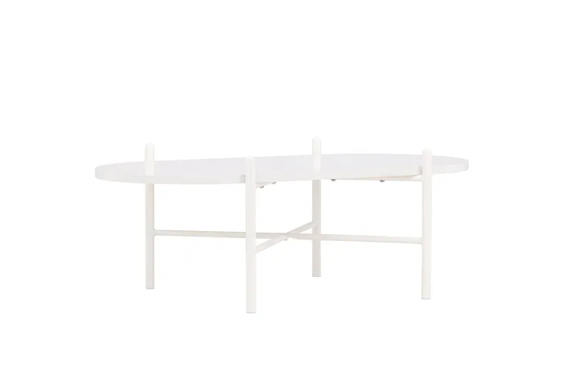 Pueblo 65,5 cm Ovalt Sofabord i Lyst Tre - Hvit - Møbler - Bord - Sofabord