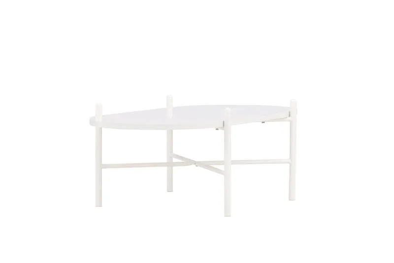 Pueblo 65,5 cm Ovalt Sofabord i Lyst Tre - Hvit - Møbler - Bord - Sofabord