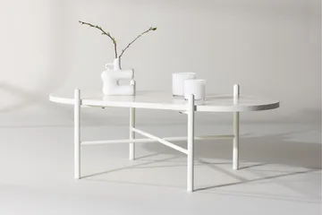 Pueblo 65,5 cm Ovalt Sofabord i Lyst Tre - Hvit - Møbler - Bord - Sofabord