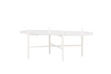 Pueblo 65,5 cm Ovalt Sofabord i Lyst Tre - Hvit - Møbler - Bord - Sofabord