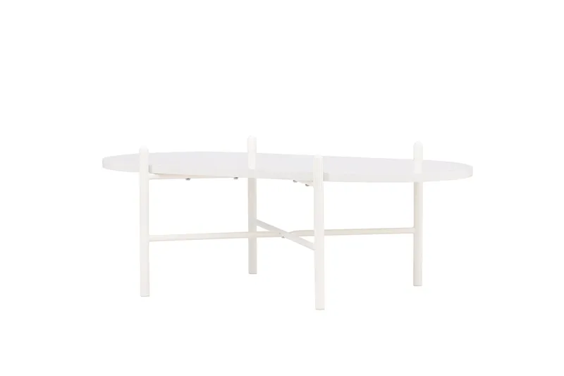 Pueblo 65,5 cm Ovalt Sofabord i Lyst Tre - Hvit - Møbler - Bord - Sofabord