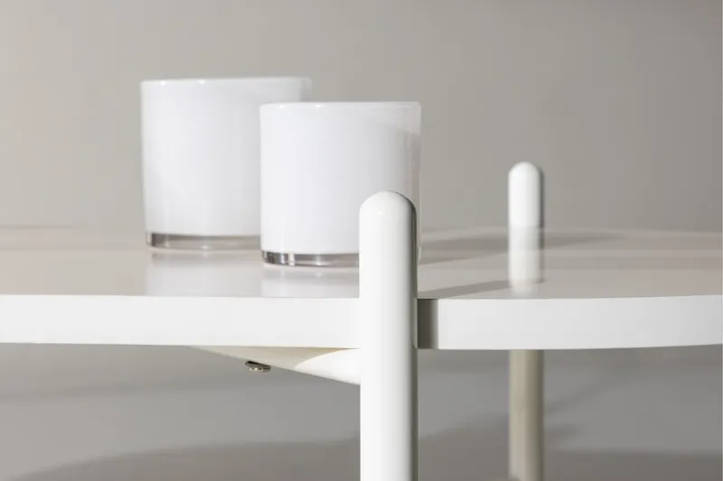 Pueblo 65,5 cm Ovalt Sofabord i Lyst Tre - Hvit - Møbler - Bord - Sofabord