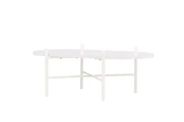 Pueblo 65,5 cm Ovalt Sofabord i Lyst Tre - Hvit - Møbler - Bord - Sofabord