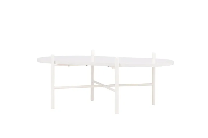 Pueblo 65,5 cm Ovalt Sofabord i Lyst Tre - Hvit - Møbler - Bord - Sofabord