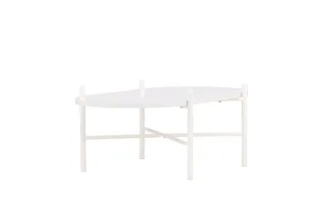 Pueblo 65,5 cm Ovalt Sofabord i Lyst Tre - Hvit - Møbler - Bord - Sofabord