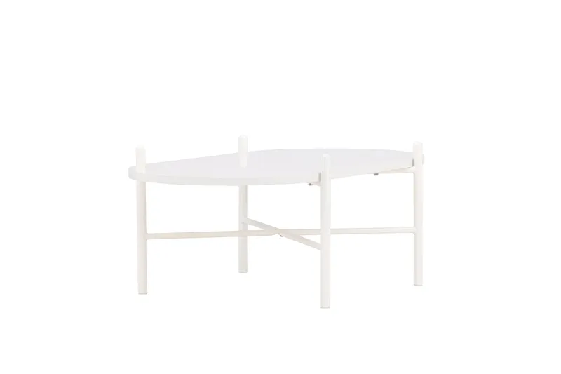 Pueblo 65,5 cm Ovalt Sofabord i Lyst Tre - Hvit - Møbler - Bord - Sofabord