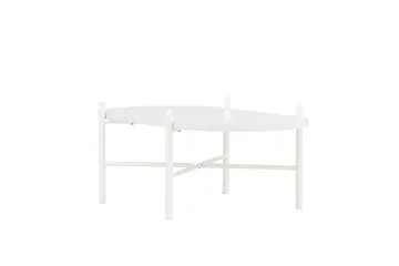 Pueblo 65,5 cm Ovalt Sofabord i Lyst Tre - Hvit - Møbler - Bord - Sofabord