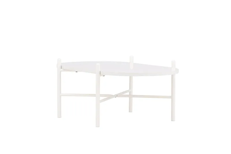 Pueblo 65,5 cm Ovalt Sofabord i Lyst Tre - Hvit - Møbler - Bord - Sofabord