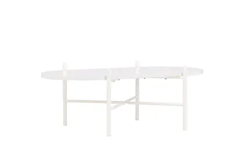 Pueblo 65,5 cm Ovalt Sofabord i Lyst Tre - Hvit - Møbler - Bord - Sofabord