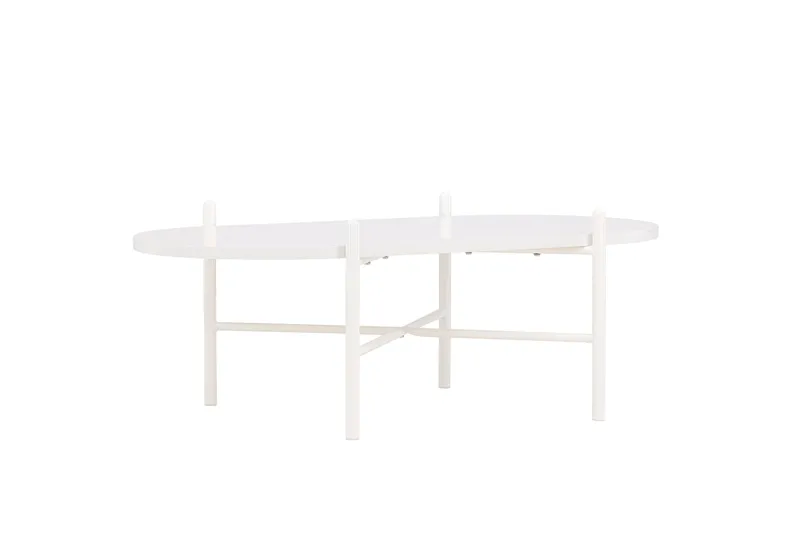 Pueblo 65,5 cm Ovalt Sofabord i Lyst Tre - Hvit - Møbler - Bord - Sofabord