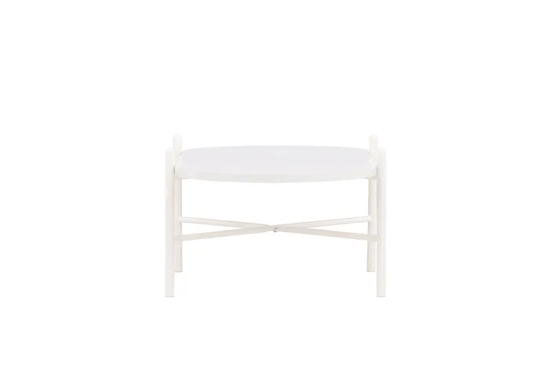 Pueblo 65,5 cm Ovalt Sofabord i Lyst Tre - Hvit - Møbler - Bord - Sofabord