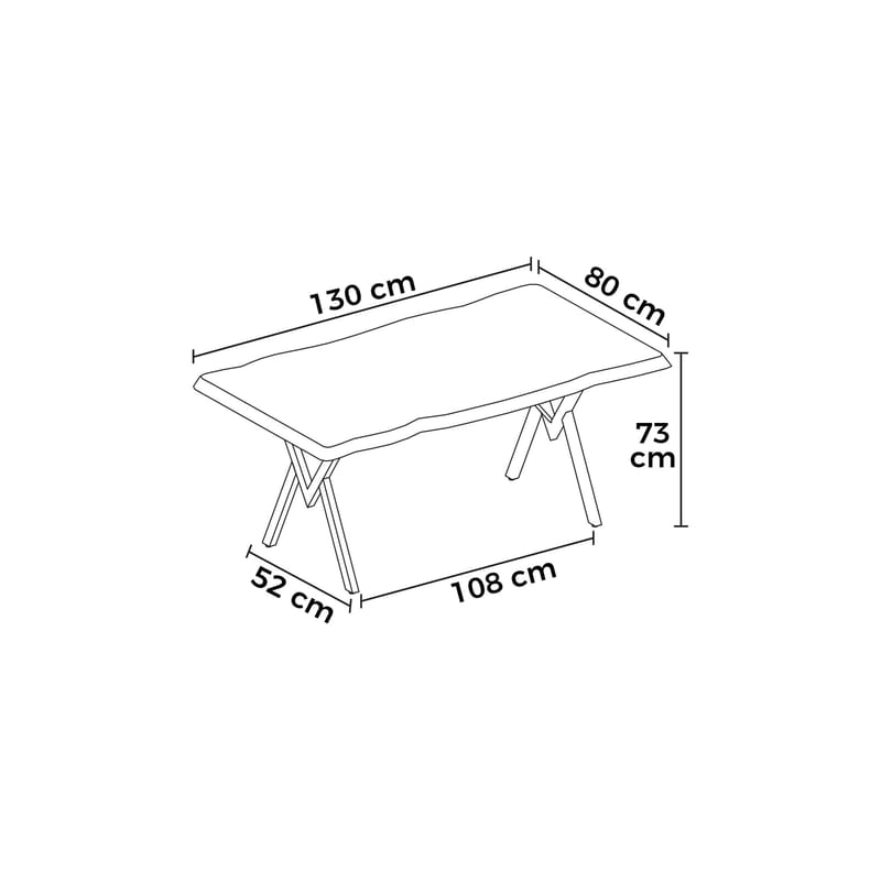 Ralto Rektangulært Spisebord 130 cm i Metall og Tre med Marmorutseende - Svart - Møbler - Bord - Spisebord & kjøkkenbord