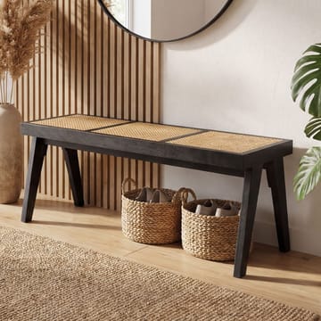 Ralvik benk 120 cm i rotting og massivt akasietre - svart rotting - Møbler - Mediamøbel & tv møbel - TV-benk & mediabenk
