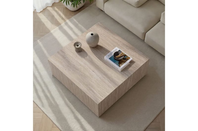 Rambabu Sofabord 90 cm - Gul/Brun - Møbler - Bord - Sofabord