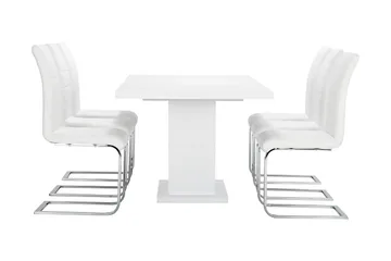 Ratliff Spisegruppe 180 cm + 6 Sorado Stoler - Hvit/Krom - Møbler - Bord - Spisegrupper