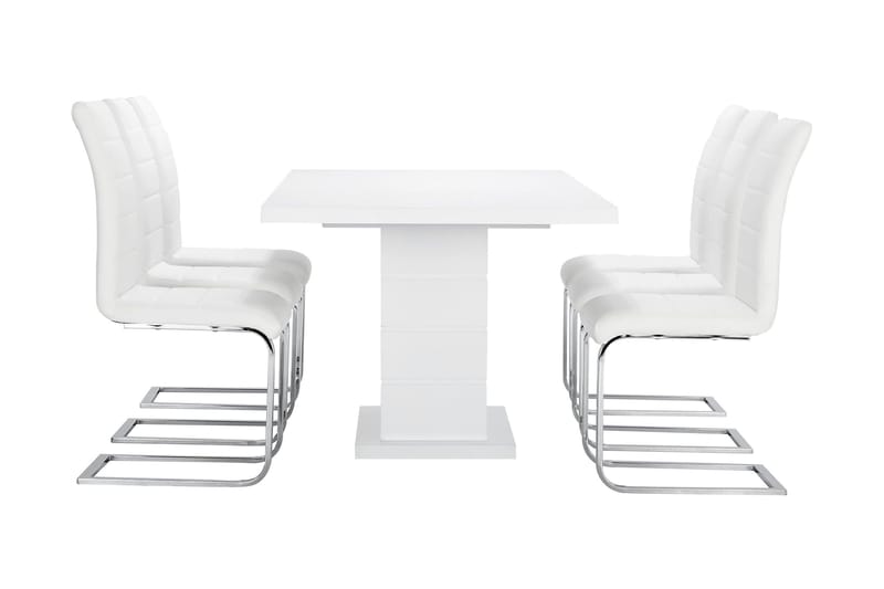 Ratliff Spisegruppe 180 cm + 6 Sorado Stoler - Hvit/Krom - Møbler - Bord - Spisegrupper