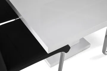 Ratliff Spisegruppe 180 cm + 6 Stoler Utvidbart med Tilleggsplate - Hvit/Svart PU/Krom - Møbler - Bord - Spisegrupper