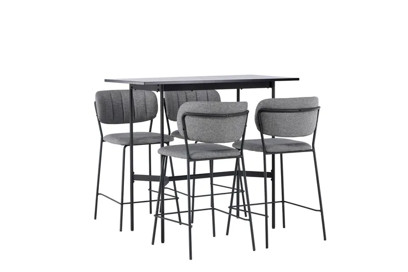Rax Spisegruppe 120 cm Rektangulær med 4 Bell Stoler - Sort - Møbler - Bord - Spisegrupper