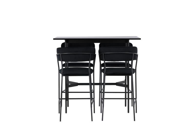Rax Spisegruppe 120 cm Rektangulær med 4 Lui Stoler, Sort