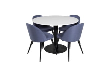 Razzia Spisegruppe 106 cm Rund med 4 Velvet Stoler