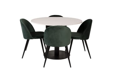 Razzia spisegruppe 106 cm rund med 4 Velvet stoler - Møbler - Bord - Spisegrupper