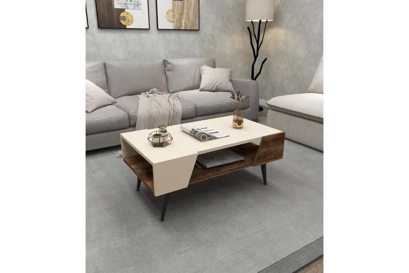 Rebelo Sofabord 90 cm - Beige/Lys brun - Møbler - Bord - Sofabord