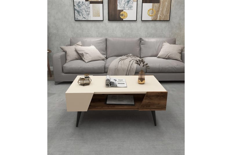 Rebelo Sofabord 90 cm - Beige/Lys brun - Møbler - Bord - Sofabord