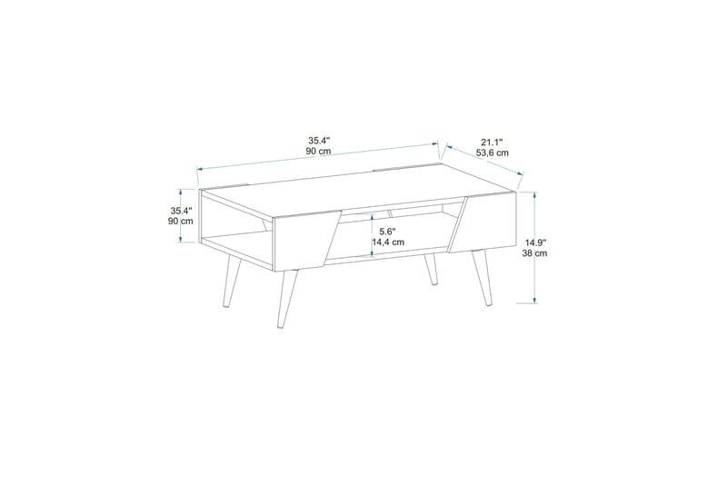Rebelo Sofabord 90 cm - Beige/Lys brun - Møbler - Bord - Sofabord