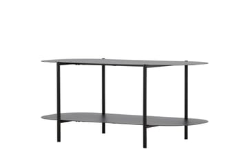 Recife 100 cm Ovalt Salongbord med Hyller i Metall - Sort - Møbler - Bord - Sofabord