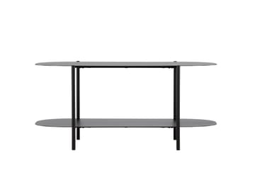 Recife 100 cm Ovalt Sofabord med Hyller i Metall - Svart - Møbler - Bord - Sofabord