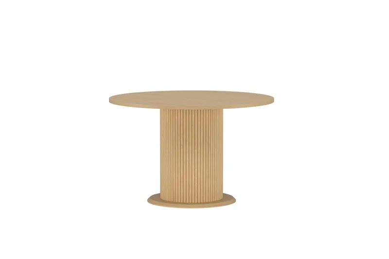 Reko Rundt Spisebord 120 cm i Tre med Eikeutseende - Beige - Møbler - Bord - Spisebord & kjøkkenbord