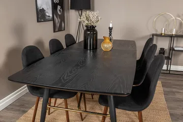 Rektangulær spisegruppe Venture Home Gold, Polar - svart med gulldetaljer - Møbler - Bord - Spisegrupper