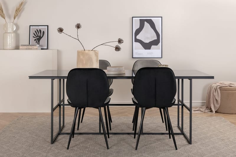 Rektangulær spisegruppe Venture Home Leif, Emma - lys grå - Møbler - Bord - Spisegrupper