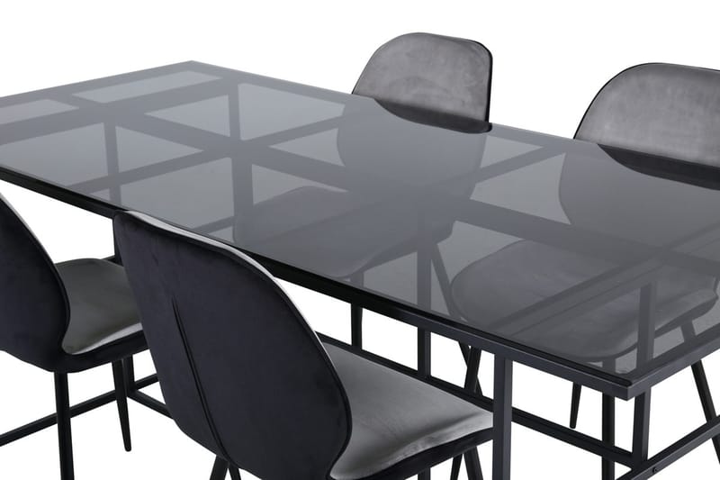 Rektangulær spisegruppe Venture Home Leif, Emma - lys grå - Møbler - Bord - Spisegrupper