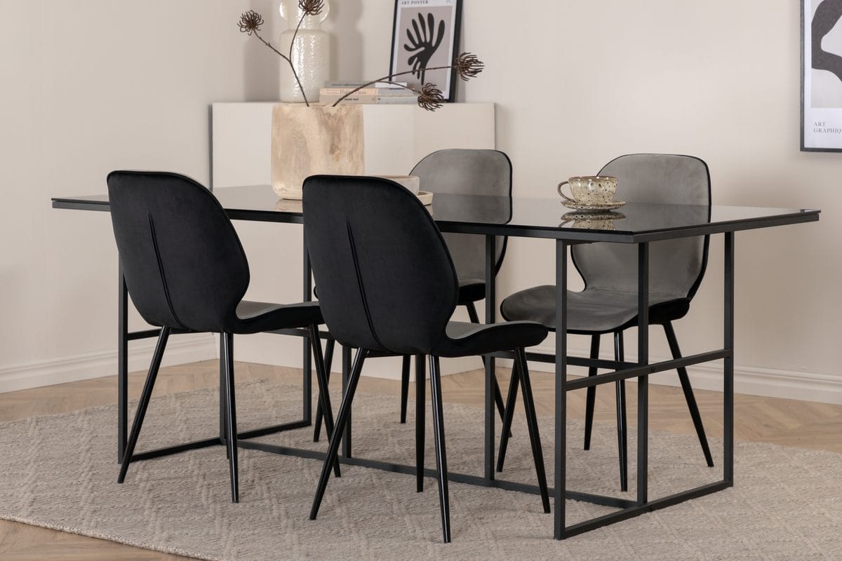 Rektangulær spisegruppe Venture Home Leif, Emma - lys grå