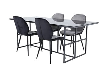 Rektangulær spisegruppe Venture Home Leif, Emma - lys grå - Møbler - Bord - Spisegrupper