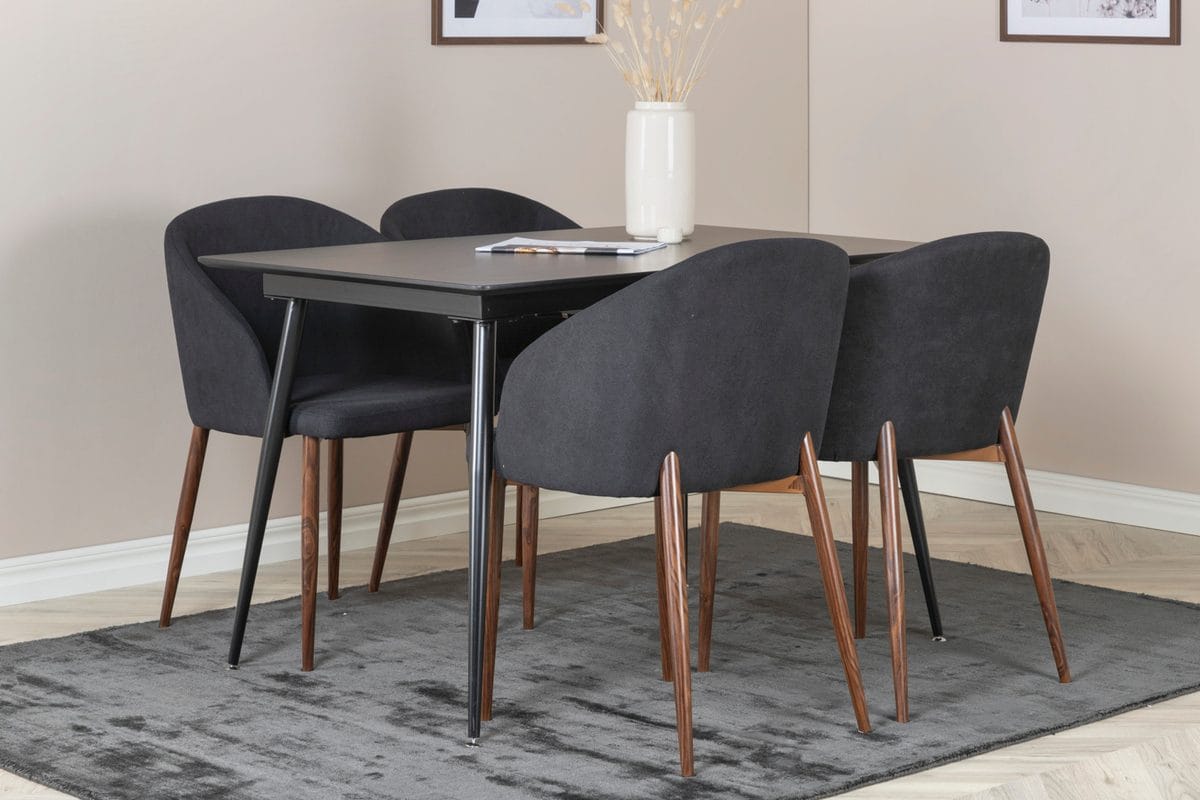 Rektangulær spisegruppe Venture Home Silar, Arch - svart