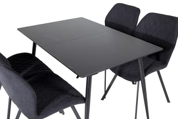 Rektangulær spisegruppe Venture Home Silar, Gemma - svart - Møbler - Bord - Spisegrupper