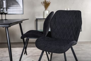 Rektangulær spisegruppe Venture Home Silar, Gemma - svart - Møbler - Bord - Spisegrupper