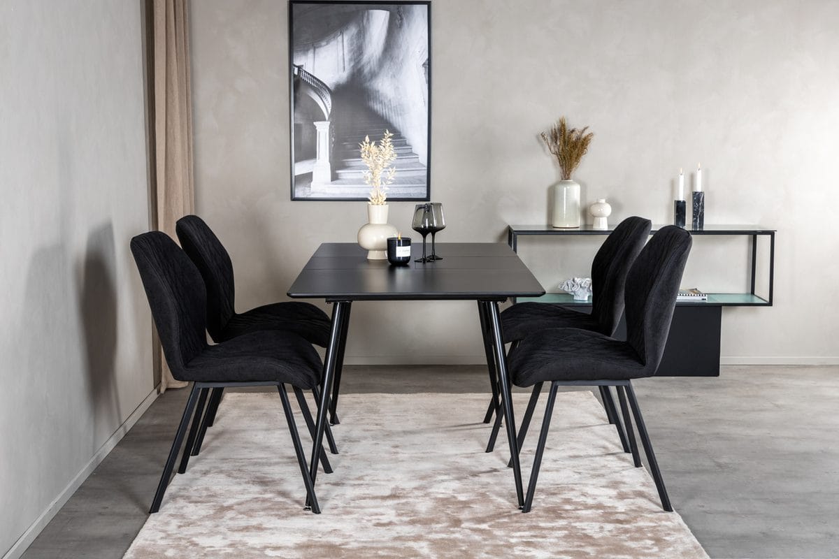 Rektangulær spisegruppe Venture Home Silar, Gemma - svart