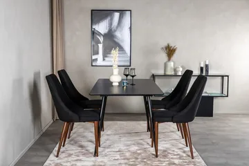 Rektangulær spisegruppe Venture Home Silar, Leone - svart - Møbler - Bord - Spisegrupper