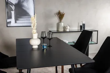 Rektangulær spisegruppe Venture Home Silar, Leone - svart - Møbler - Bord - Spisegrupper
