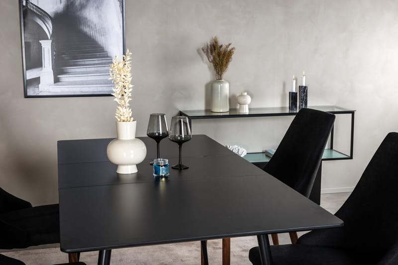 Rektangulær spisegruppe Venture Home Silar, Leone - svart - Møbler - Bord - Spisegrupper